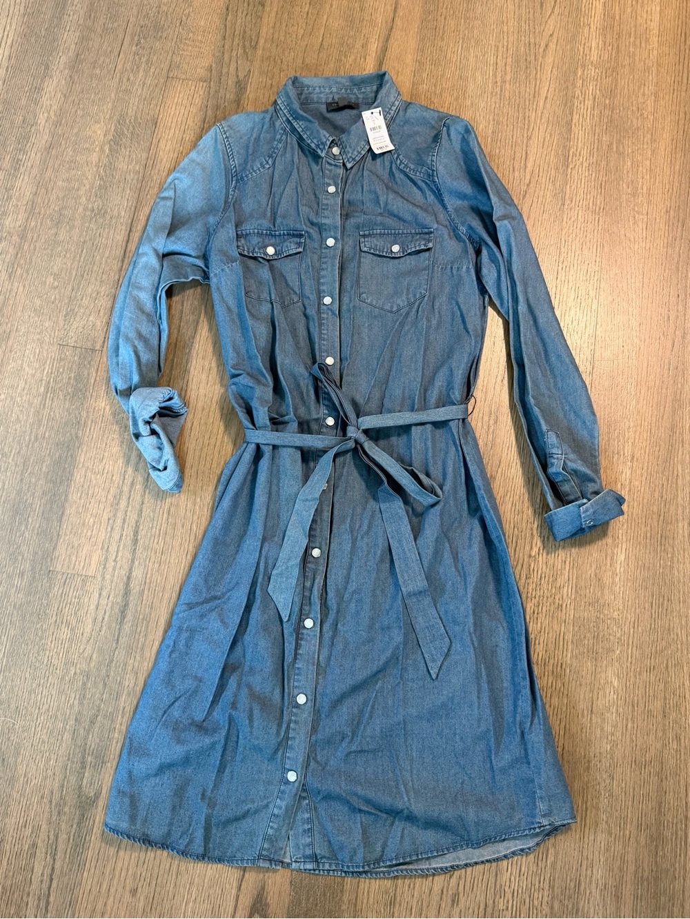The Limited NWT Denim Tie Waist Midi Dress Size Small